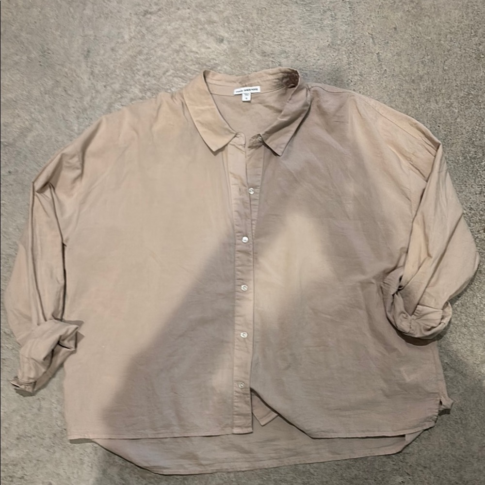 LAST CHANCE! 
James Perse Tan Casual Button Down Boxy Shirt